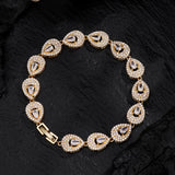 ZAKOL Classic Geometric Water Drop CZ Bracelet for Women Bridal Gorgeous Buling Zircon Party Wedding Jewelry
