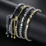 Luxury Dainty Tennis Bracelet for Women Silver Color Sparkling Cubic Zircon Stackable Hand Chain Crystal Wedding Jewelry H085