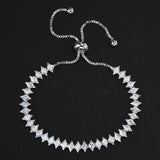 Luxury Dainty Tennis Bracelet for Women Silver Color Sparkling Cubic Zircon Stackable Hand Chain Crystal Wedding Jewelry H085