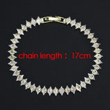 Luxury Dainty Tennis Bracelet for Women Silver Color Sparkling Cubic Zircon Stackable Hand Chain Crystal Wedding Jewelry H085