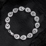 ZAKOL Classic Geometric Water Drop CZ Bracelet for Women Bridal Gorgeous Buling Zircon Party Wedding Jewelry