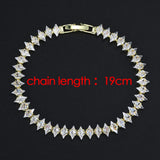 Luxury Dainty Tennis Bracelet for Women Silver Color Sparkling Cubic Zircon Stackable Hand Chain Crystal Wedding Jewelry H085