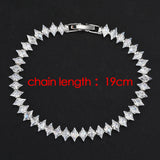Luxury Dainty Tennis Bracelet for Women Silver Color Sparkling Cubic Zircon Stackable Hand Chain Crystal Wedding Jewelry H085