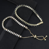 Luxury Dainty Tennis Bracelet for Women Silver Color Sparkling Cubic Zircon Stackable Hand Chain Crystal Wedding Jewelry H085